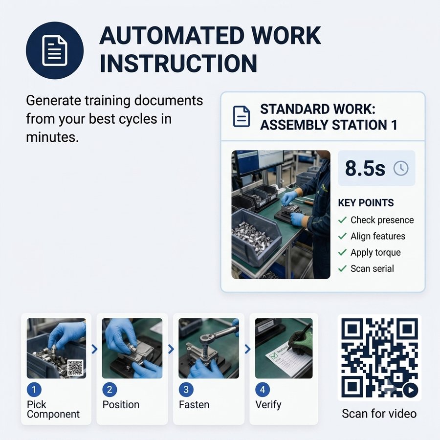 Automated standard work instruction generated from a recorded cycle